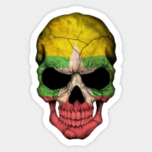 Myanmar Flag Skull Sticker